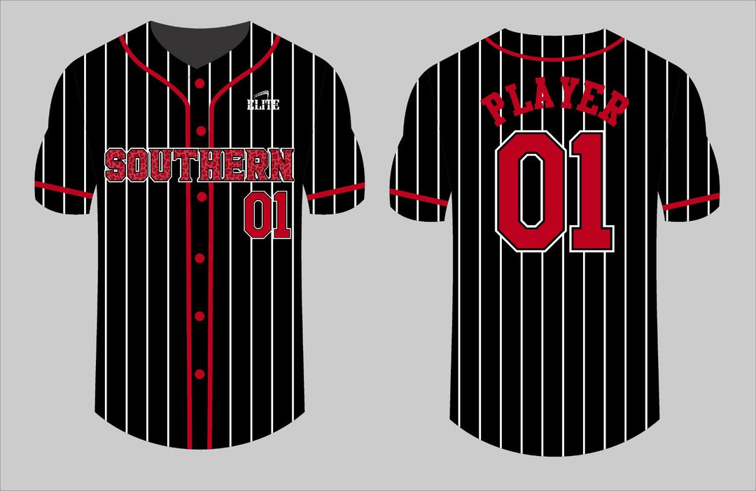 Southern Fan Name&Number Baseball Jersey - Black - Red