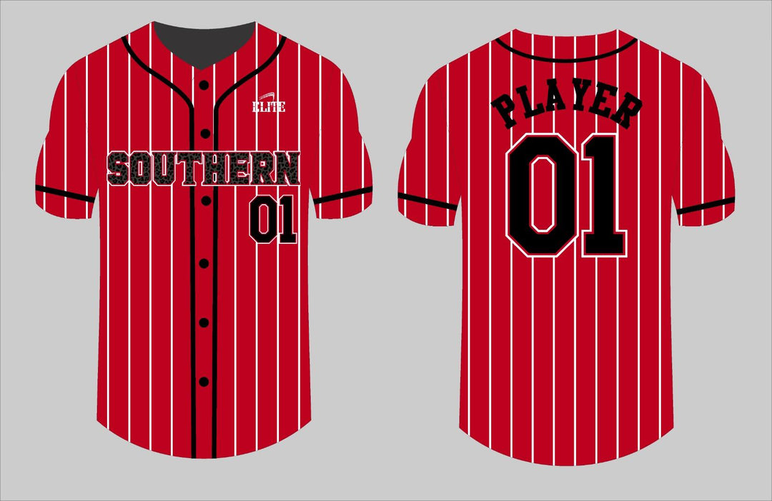 Southern Fan Name&Number Baseball Jersey - Red - Black