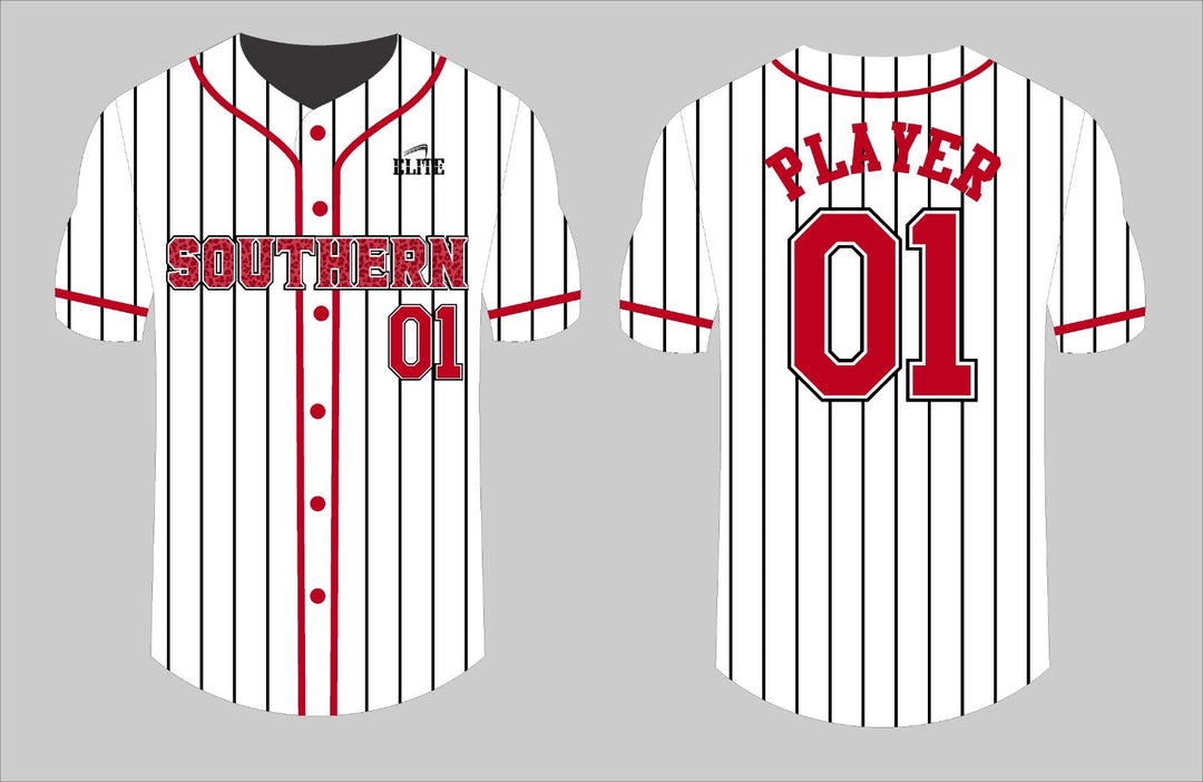 Southern Fan Name&Number Baseball Jersey - White - Red
