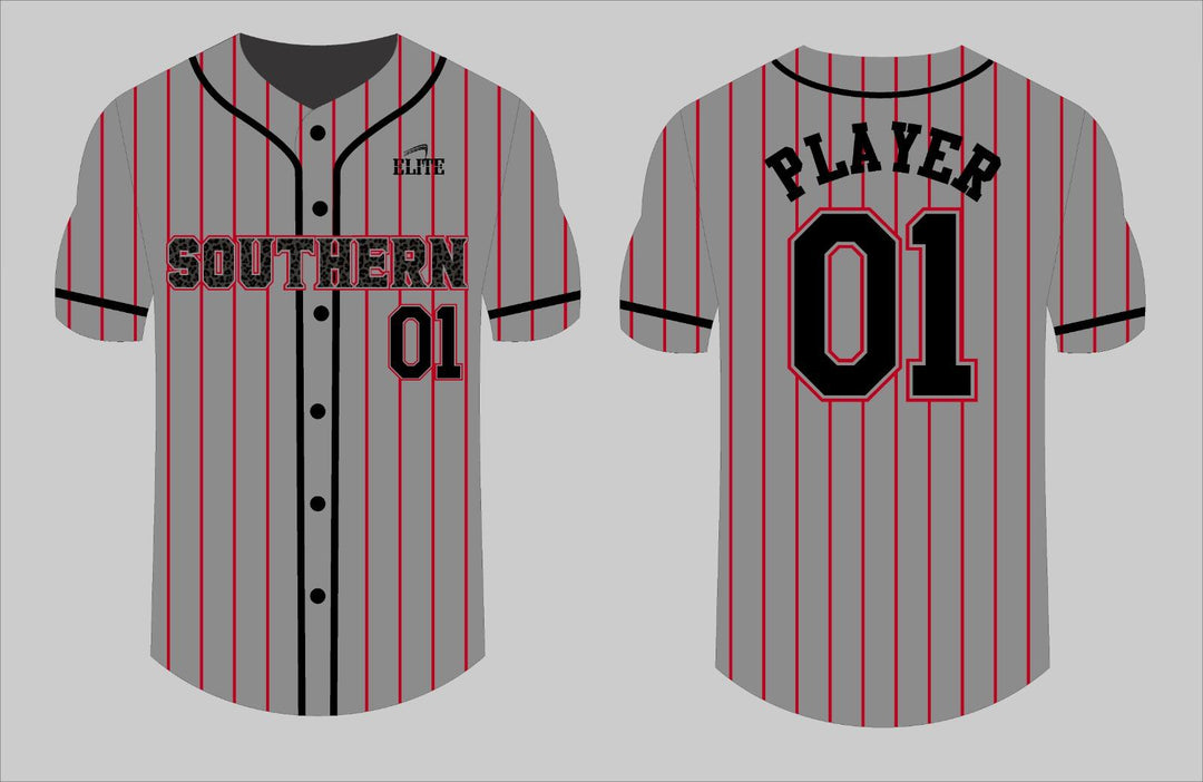 Southern Fan Name&Number Baseball Jersey - Grey - Black
