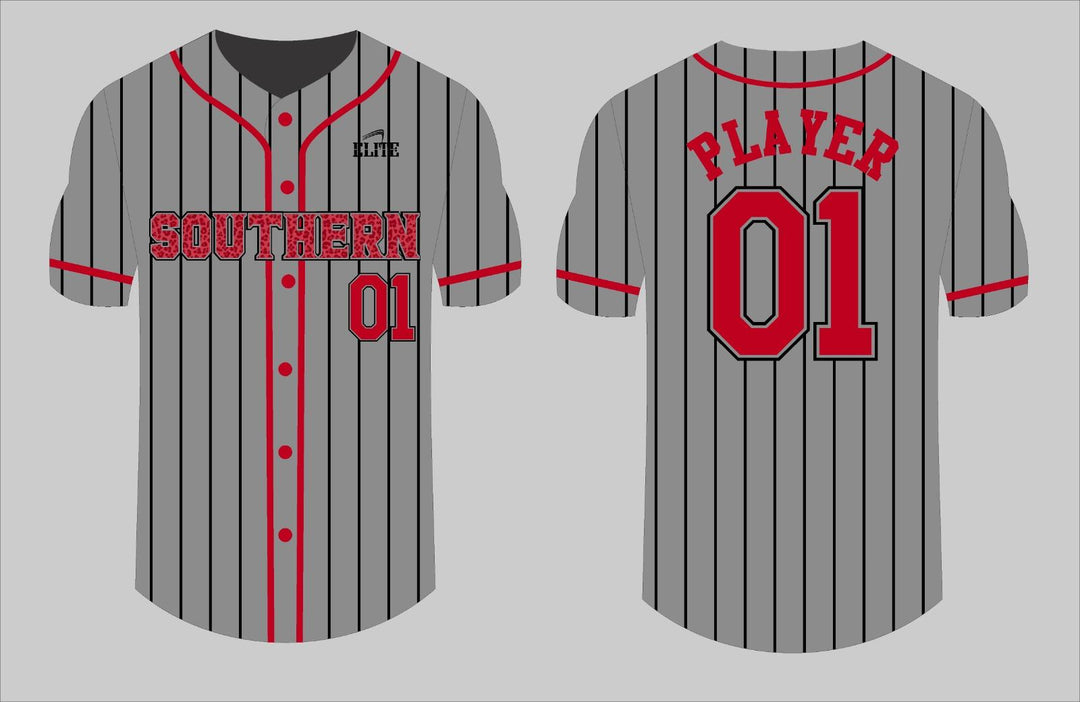 Southern Fan Name&Number Baseball Jersey - White - Black - Grey - Red