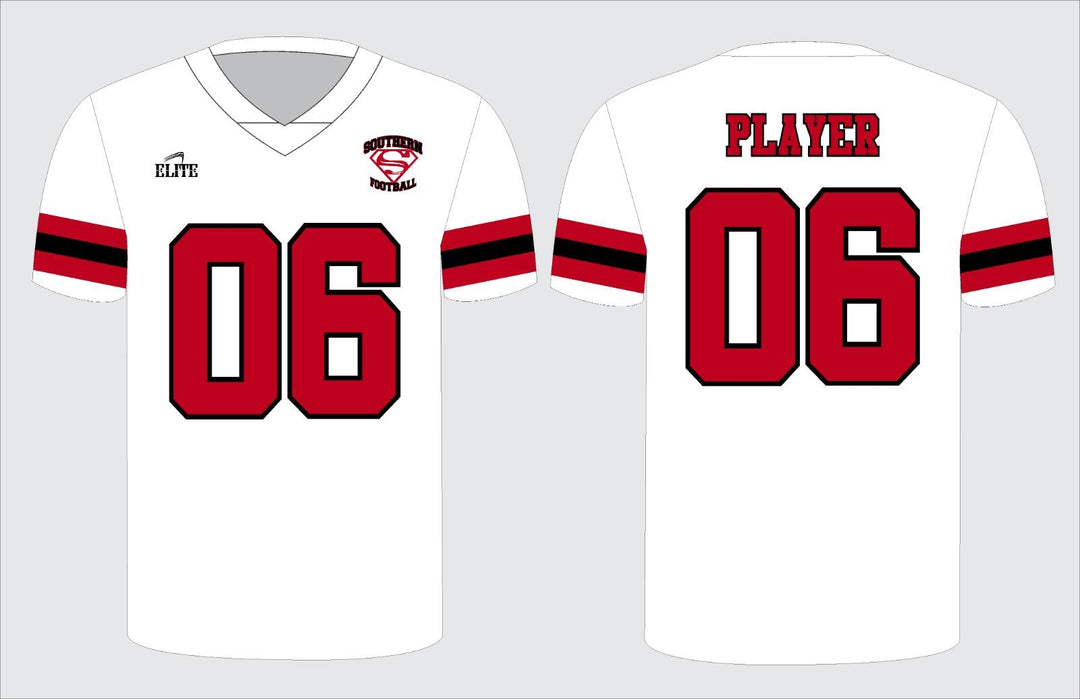 Southern Fan Name&Number FBall Jersey - White-Red