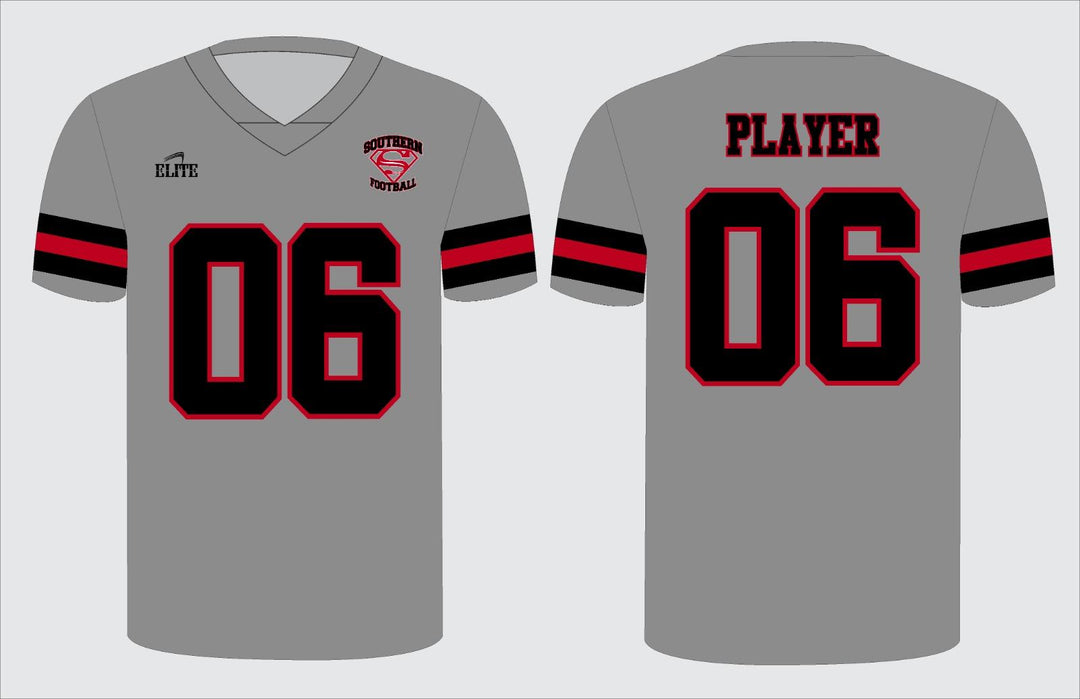 Southern Fan Name&Number FBall Jersey - Grey - Black