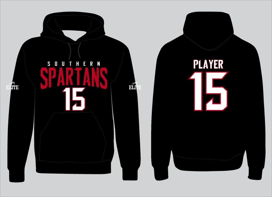 Southern Spartans Fan Name&Number Hoodie - Black