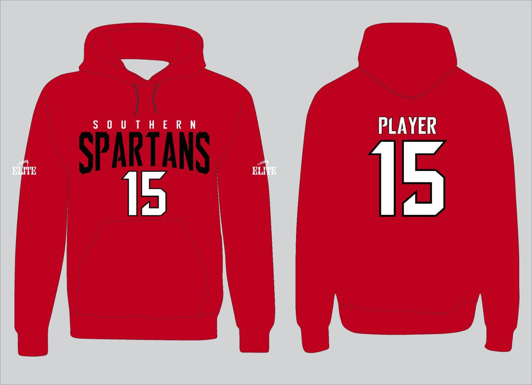 Southern Spartans Fan Name&Number Hoodie - Red