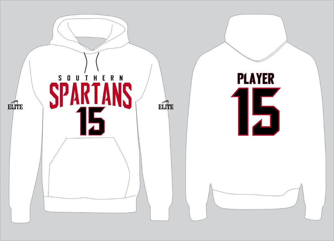 Southern Spartans Fan Name&Number Hoodie - White - Red