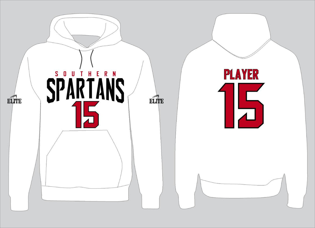 Southern Spartans Fan Name&Number Hoodie - White - Black