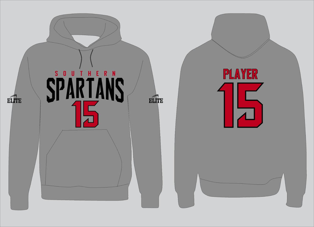 Southern Spartans Fan Name&Number Hoodie - Grey - Black
