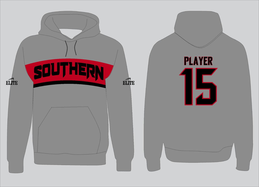 Southern Fan Name&Number Hoodie - Grey - Red