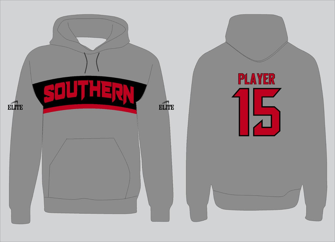 Southern Fan Name&Number Hoodie - Grey-Red