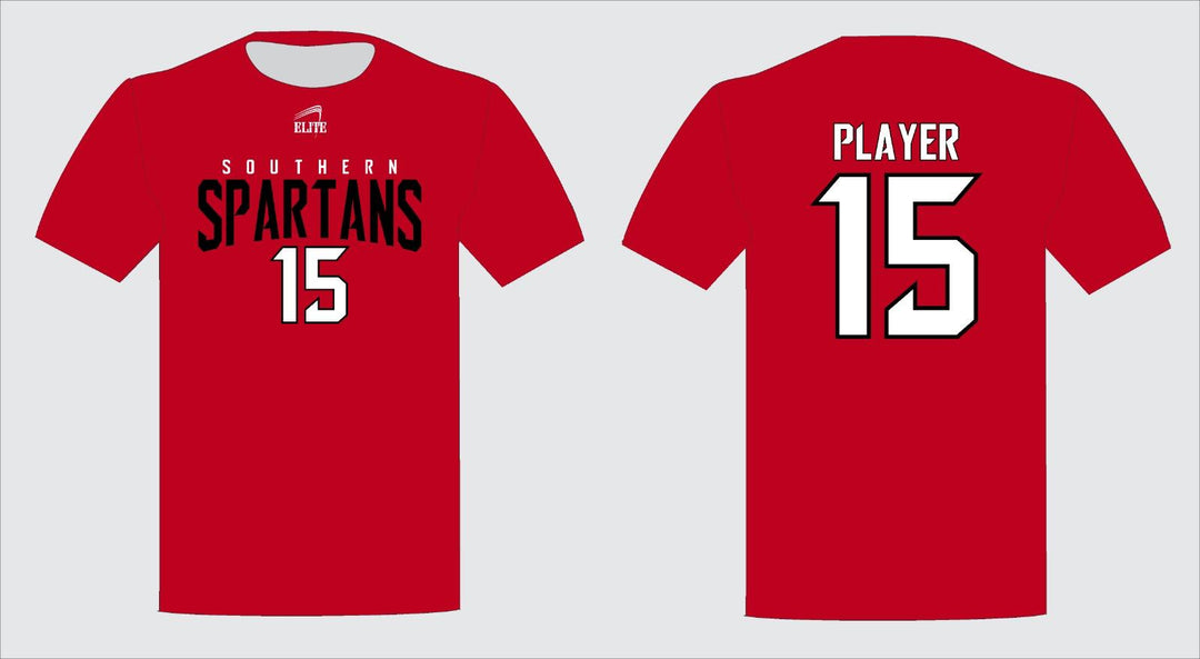 Southern Spartans Fan Name&Number SS Shirt- Red - Black