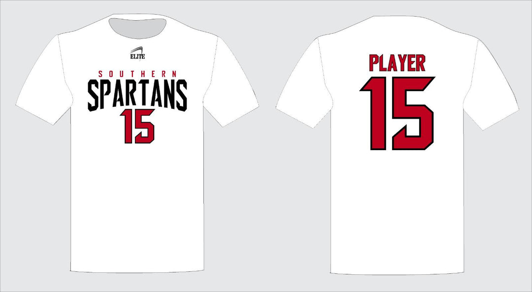 Southern Spartans Fan Name&Number SS Shirt - White - Black