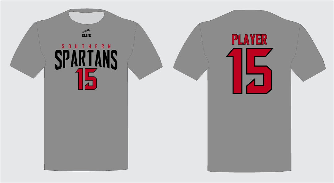 Southern Spartans Fan Name&Number SS Shirt - Grey - Black