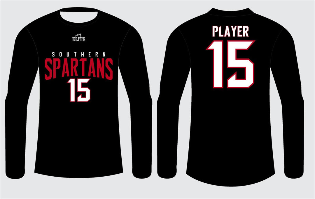 Southern Spartans Fan Name&Number LS Shirt - Black