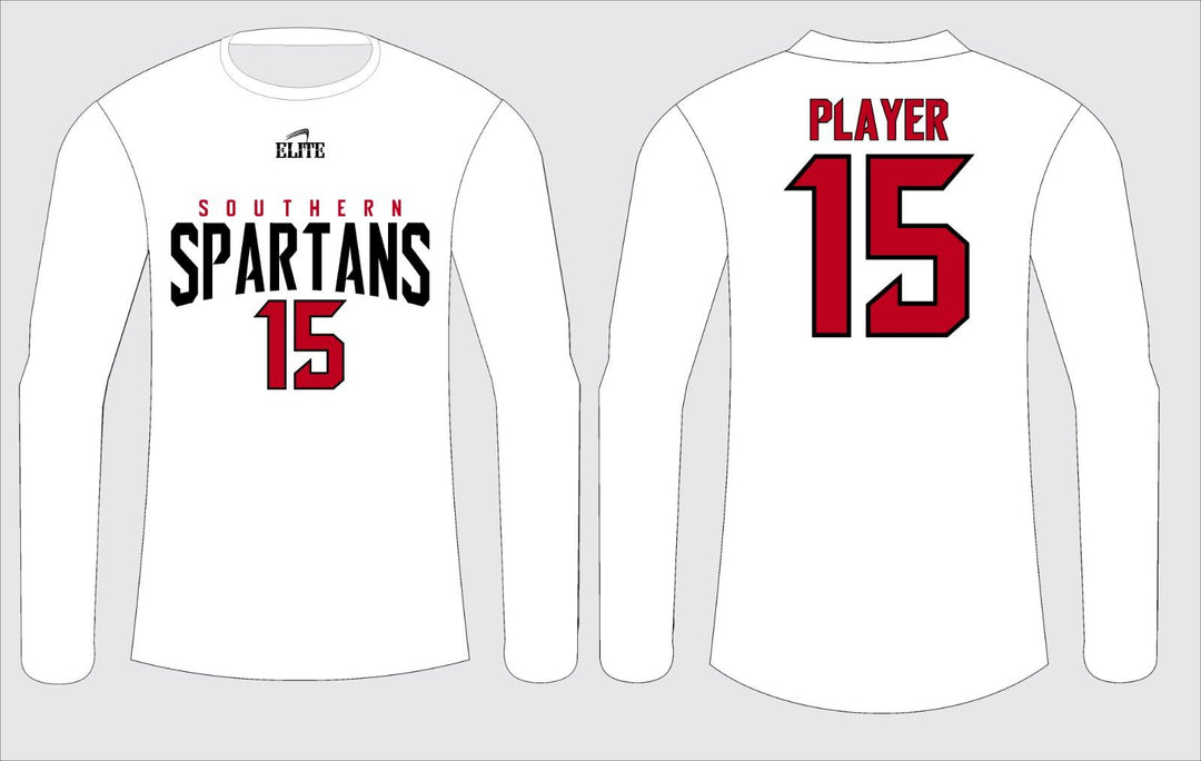 Southern Spartans Fan Name&Number LS Shirt - White - Black