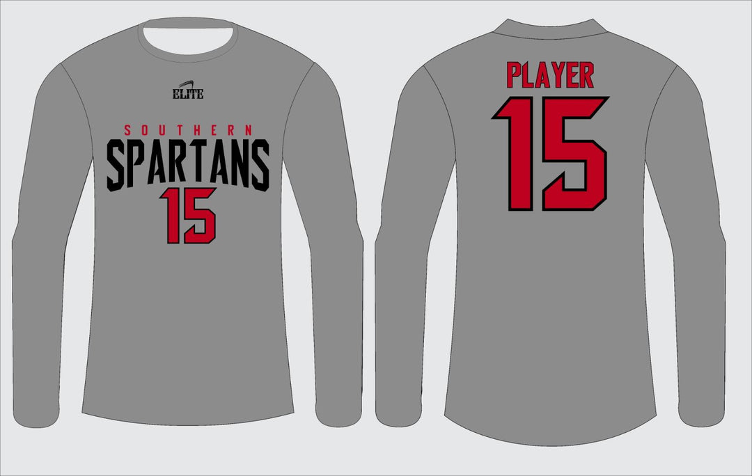 Southern Spartans Fan Name&Number LS Shirt - Grey - Black