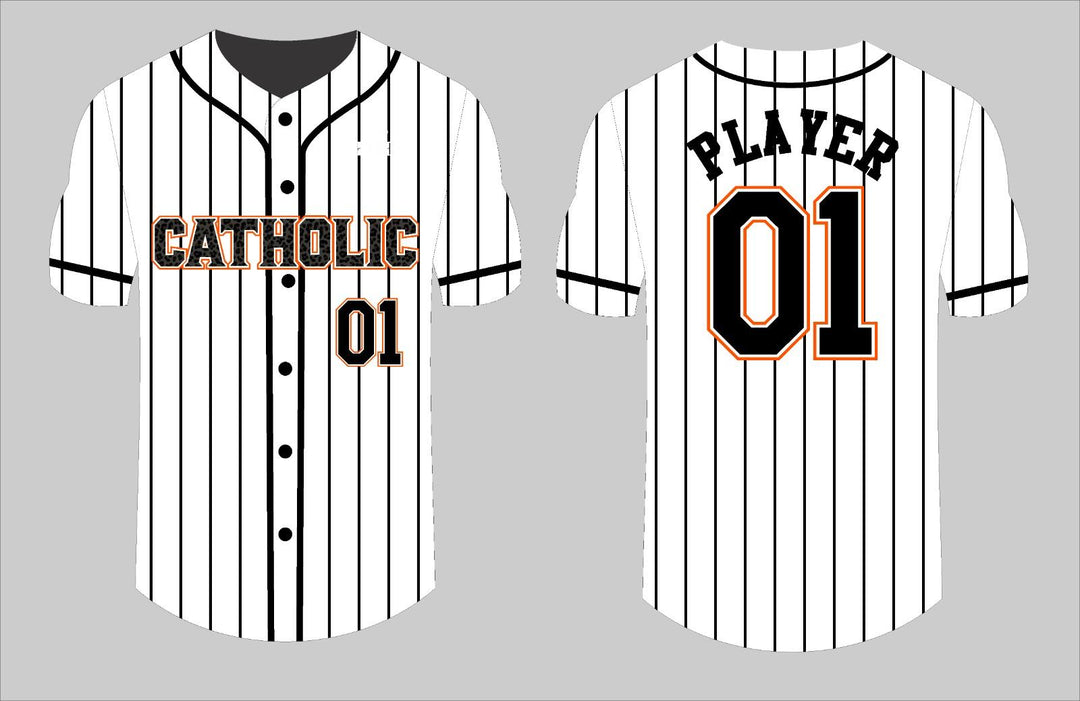 Catholic Fan Baseball Jersey - White