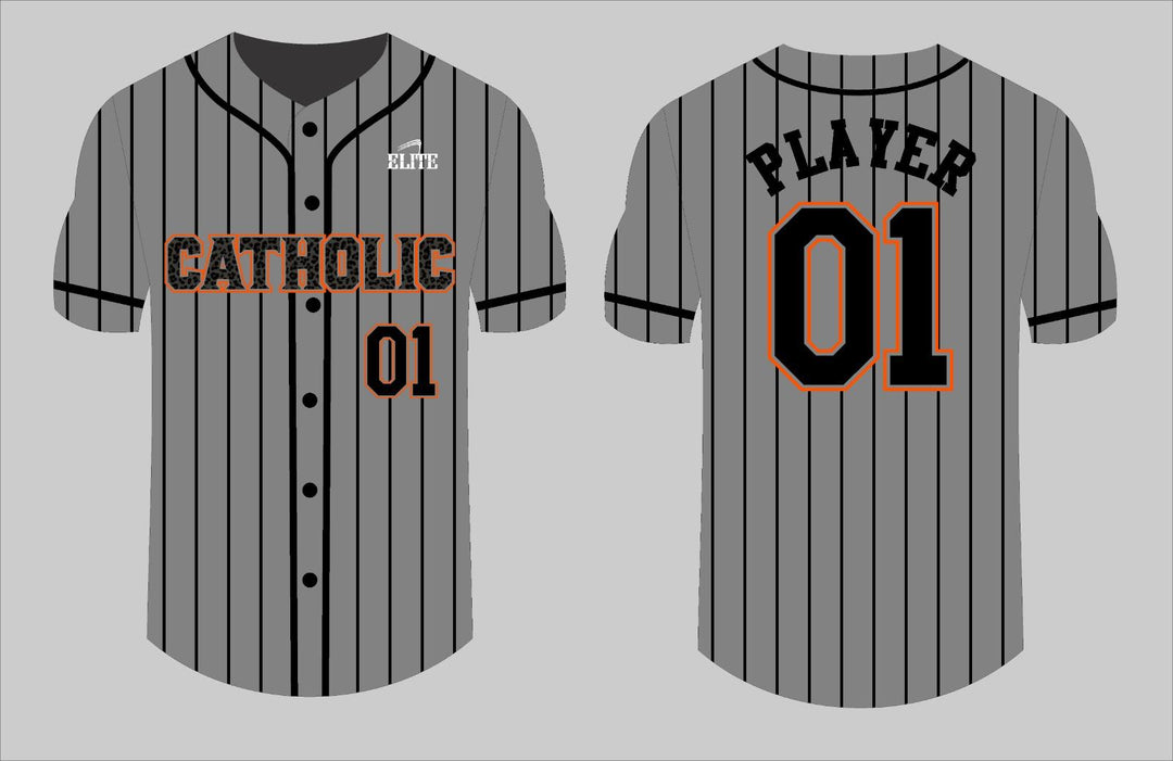 Catholic Fan Baseball Jersey - Grey