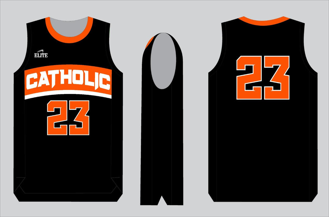 Catholic Fan Basketball Jersey - Black