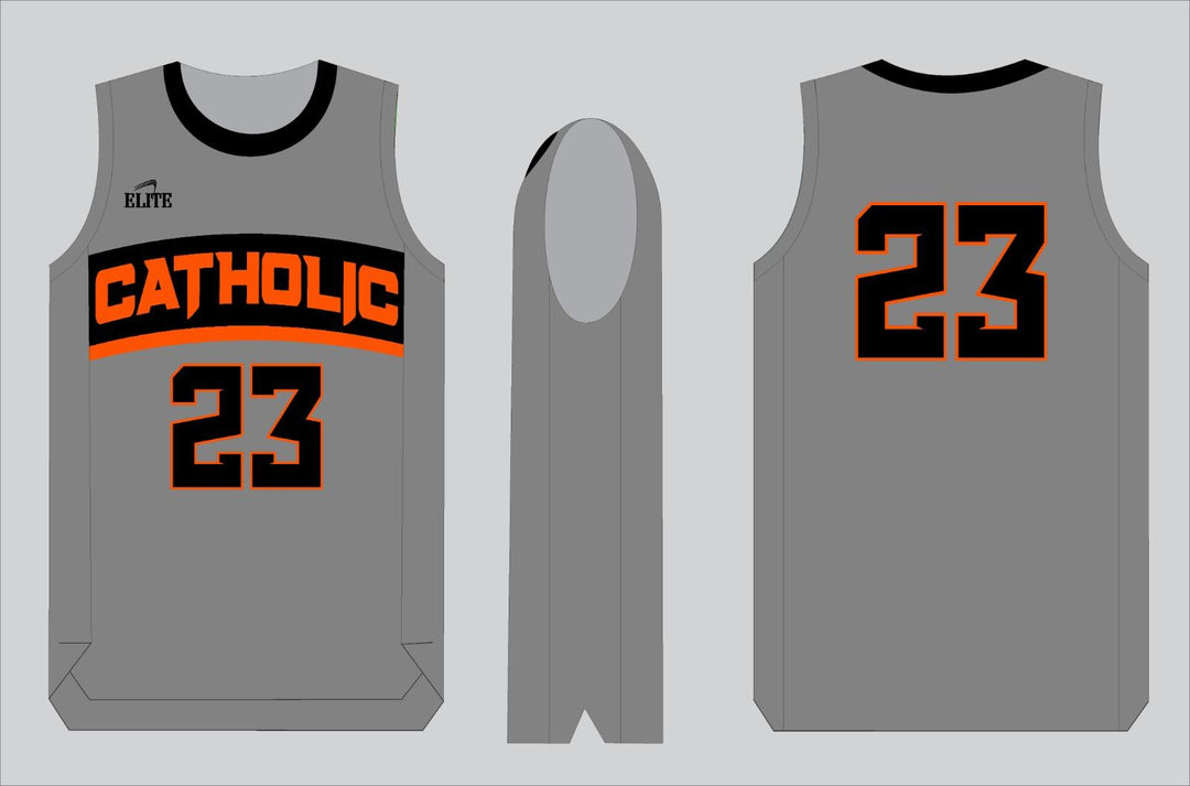 Catholic Fan Basketball Jersey - Grey