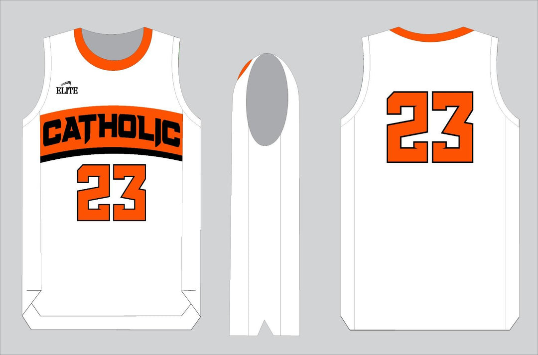 Catholic Fan Basketball Jersey - White