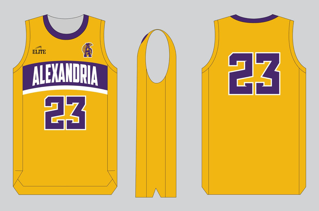 Alexandria Basketball Jersey - Yellow