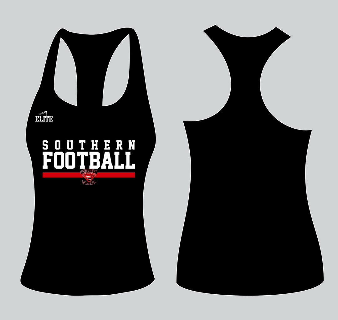 Southern Football Fan Women’s Racerback Top - Black