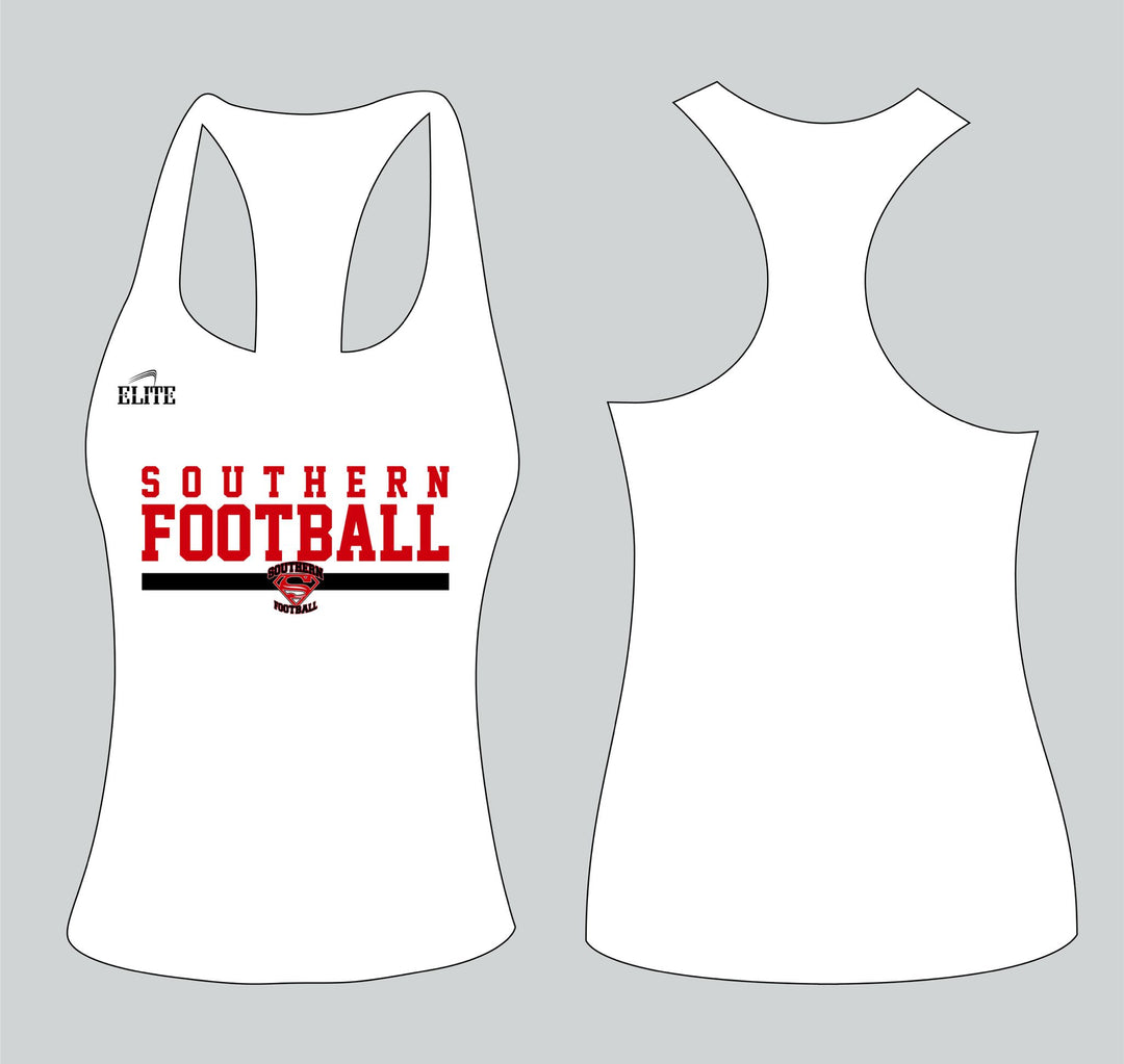 Southern Football Fan Women’s Racerback Top- White