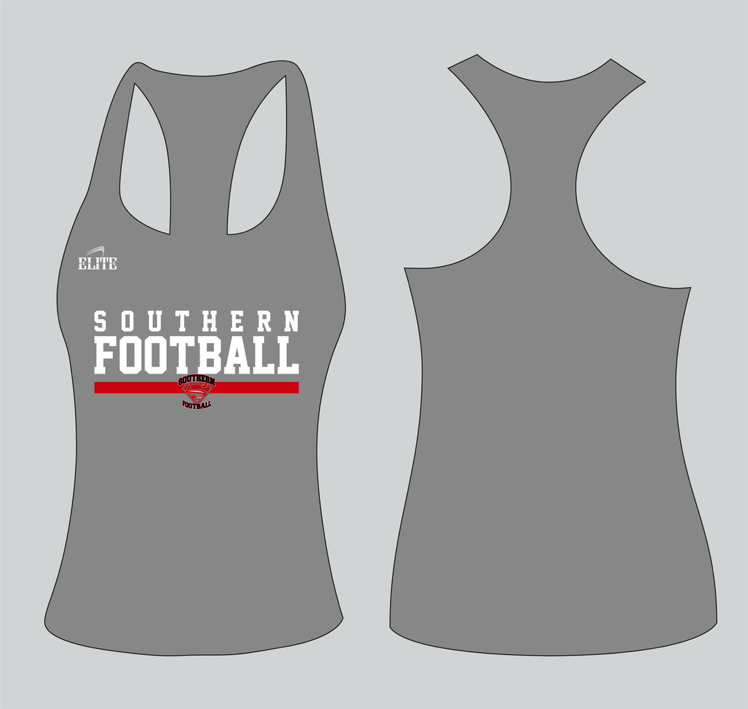 Southern Football Fan Women’s Racerback Top- Grey