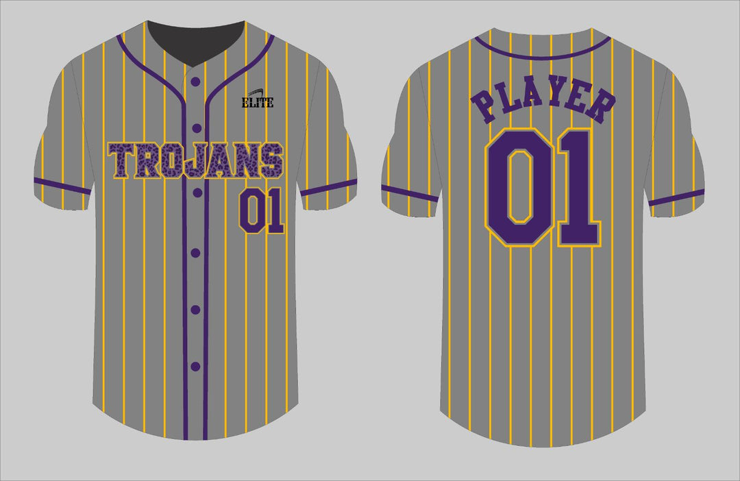 Alexandria Trojans Baseball Jersey - Grey Purple