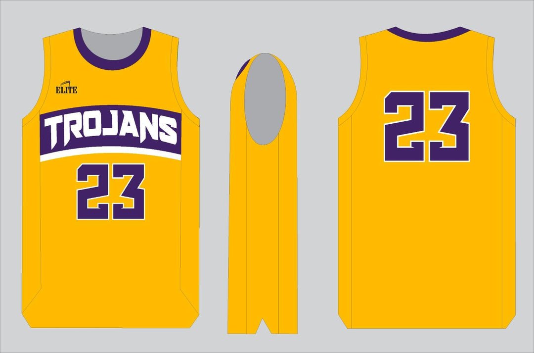 Alexandria Trojans Basketball Jersey - Yellow