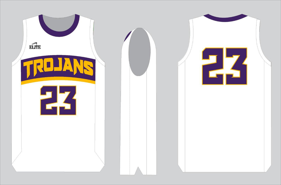 Alexandria Trojans Basketball Jersey - White