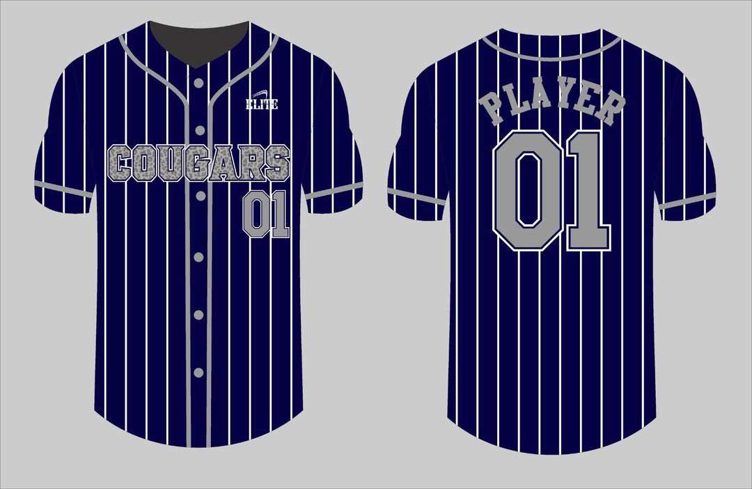 Cougars Baseball Jersey - Navy Blue