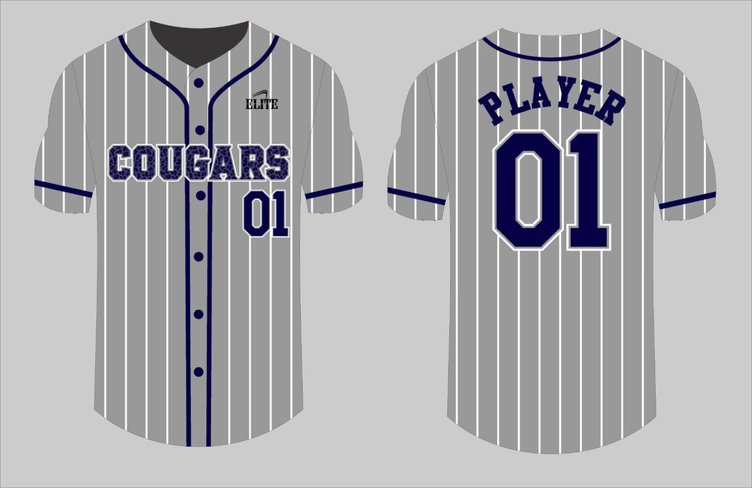 Cougars Baseball Jersey - Grey