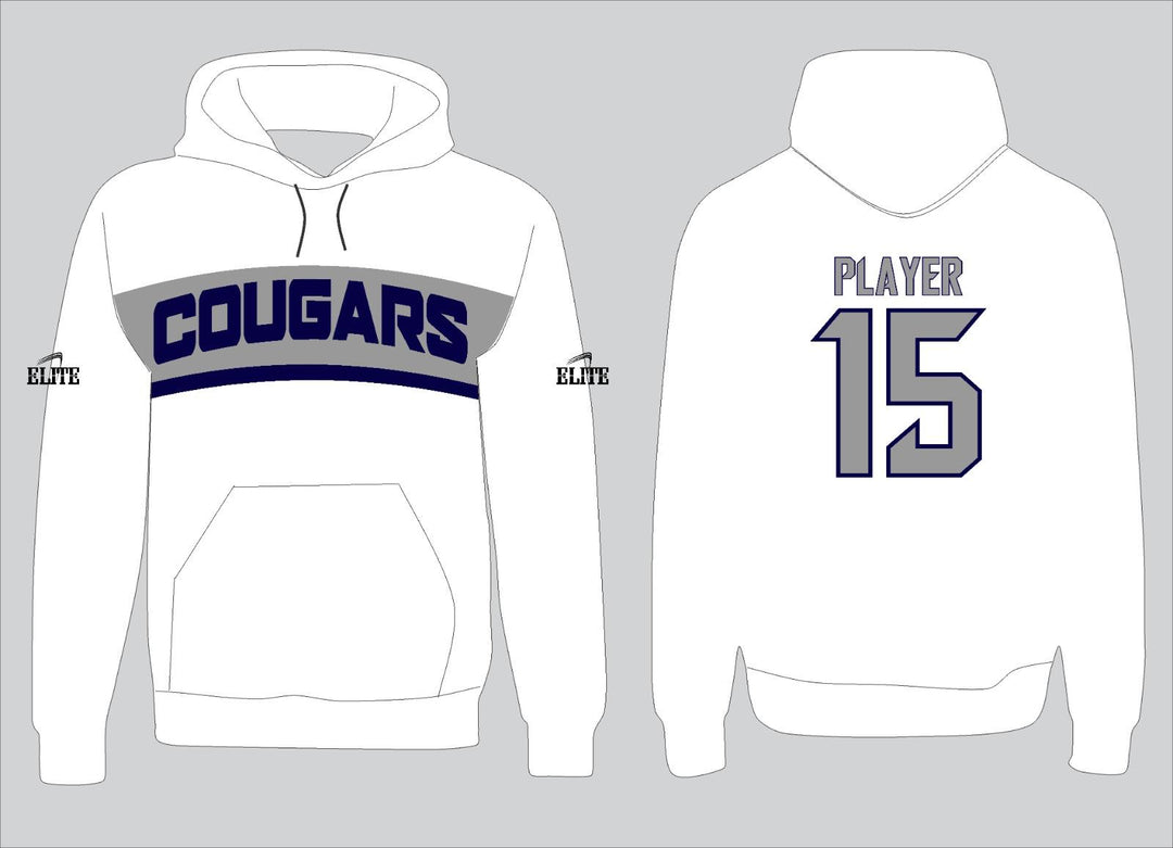 Cougars Hoodie - White (Navy Blue Logo)