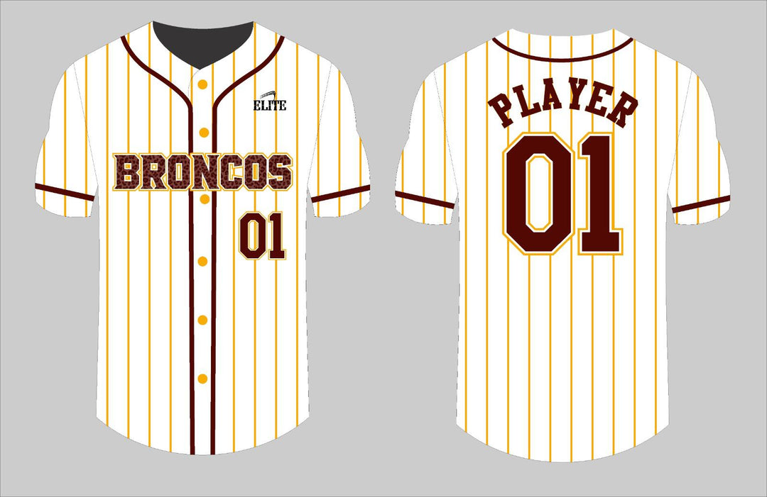 Simpson Broncos Baseball Jersey - White
