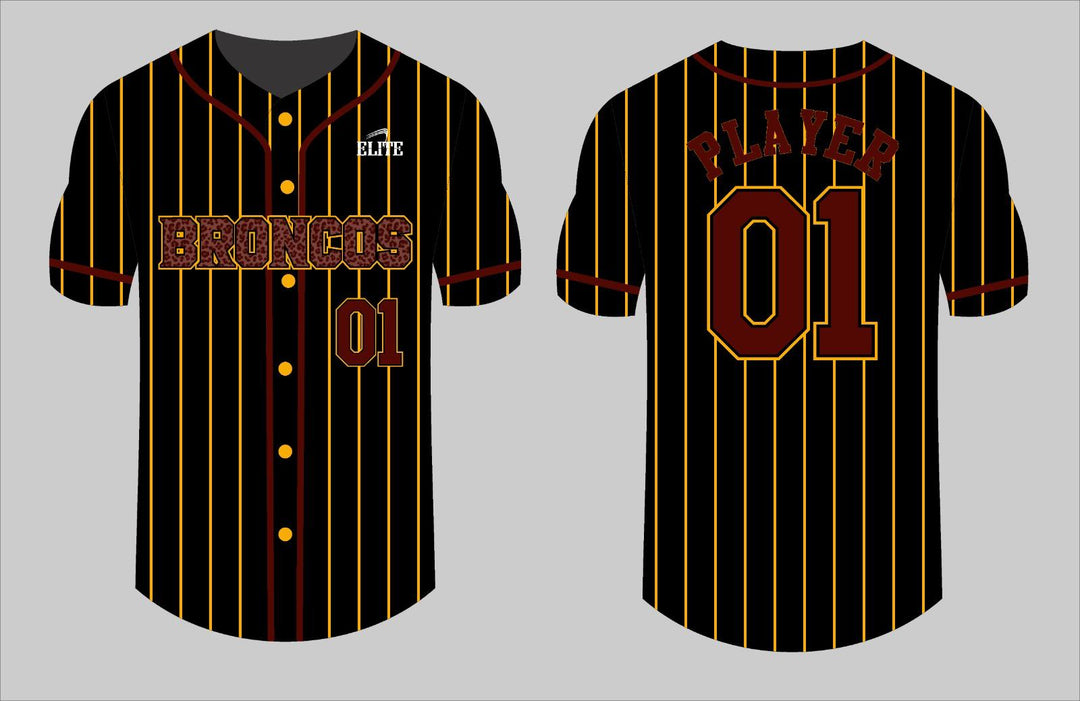 Simpson Broncos Baseball Jersey - Black
