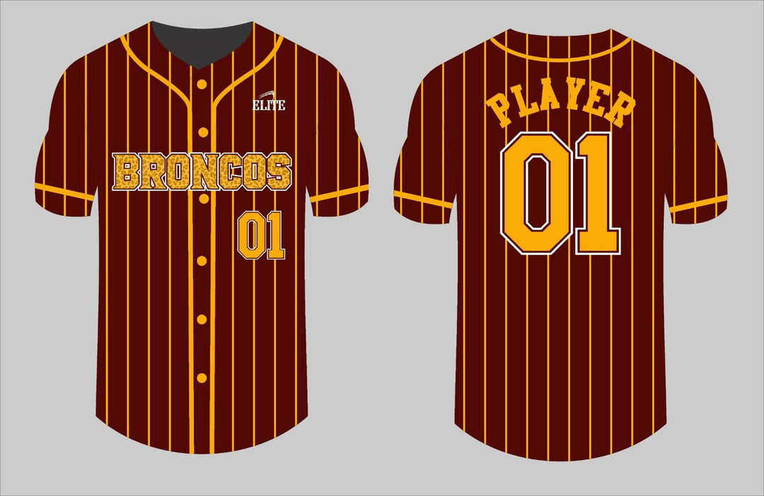 Simpson Broncos Baseball Jersey - Dark Brown