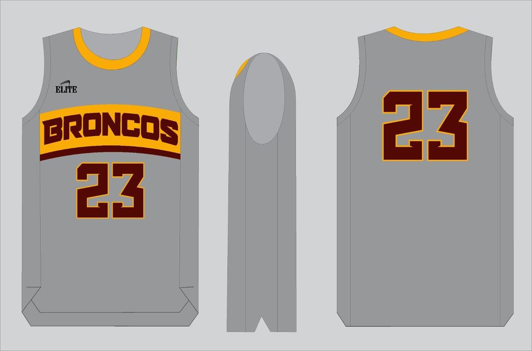 Simpson Broncos Basketball Jersey - Grey