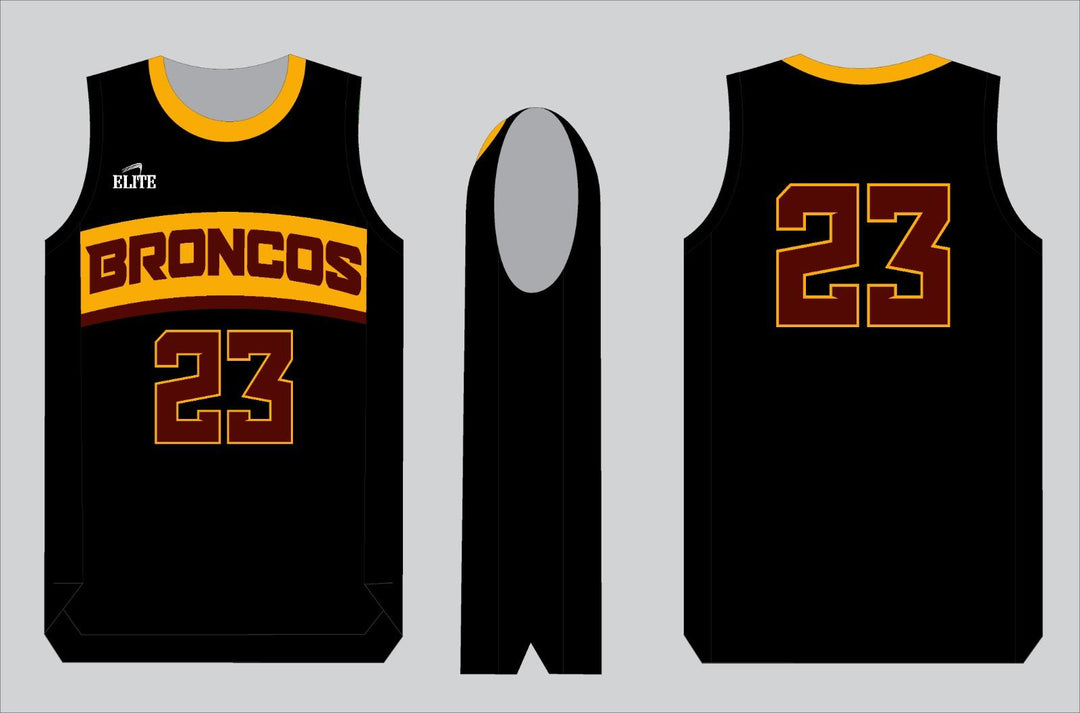 Simpson Broncos Basketball Jersey - Black