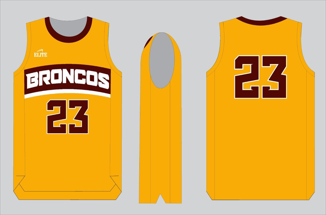 Simpson Broncos Basketball Jersey - Yellow