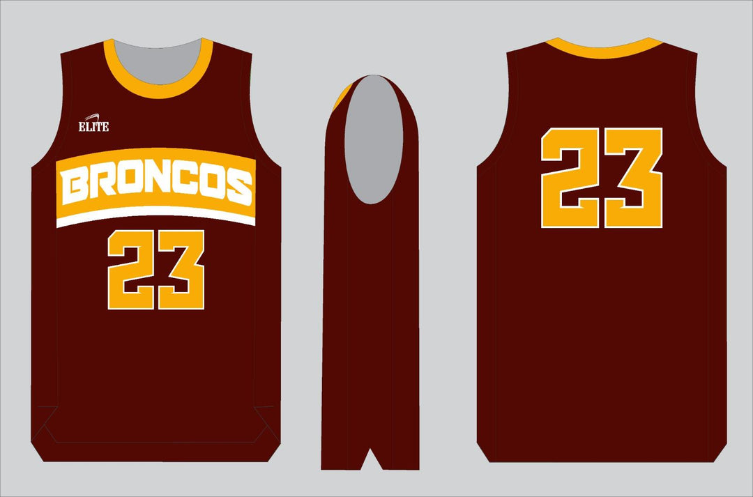 Simpson Broncos Basketball Jersey - Dark Brown