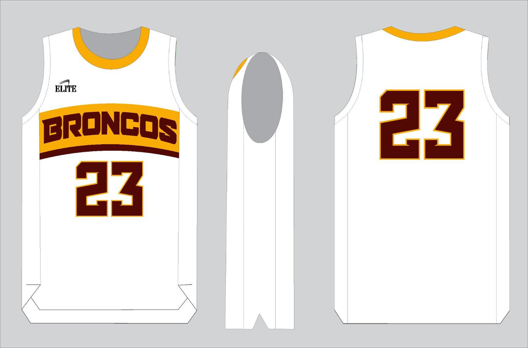 Simpson Broncos Basketball Jersey - White
