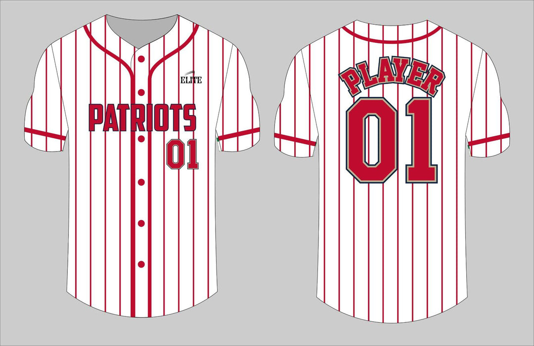 Liberty Patriots Baseball Jersey - White & Red