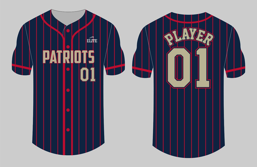 Liberty Patriots Baseball Jersey - Navy Blue (Grey Logo)