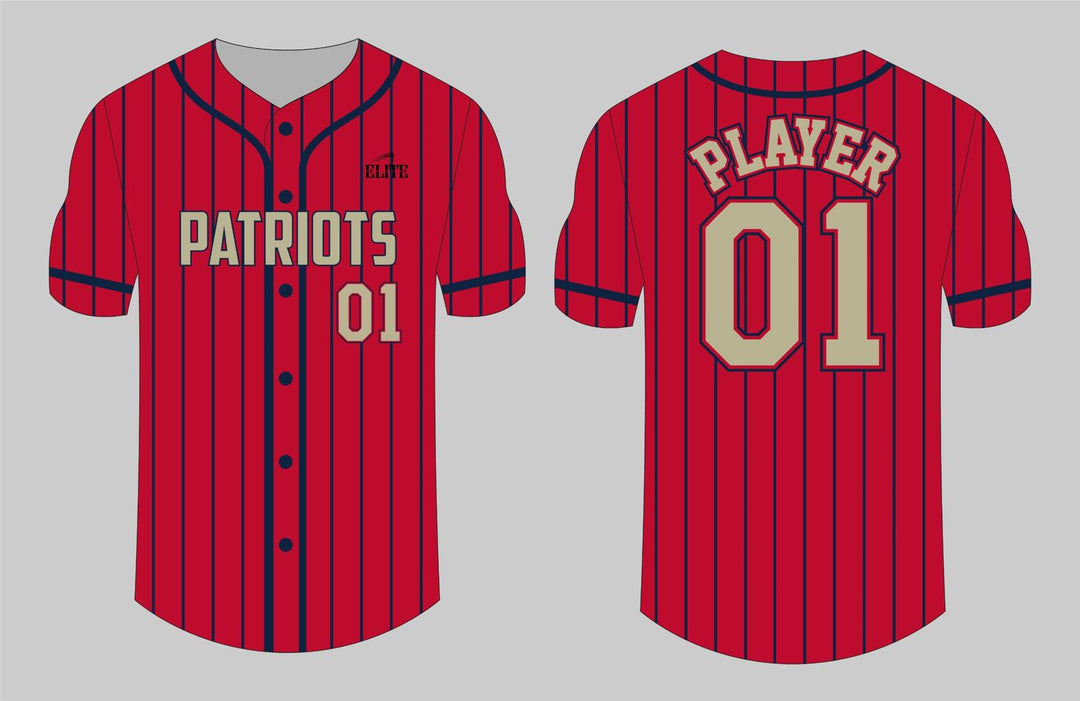 Liberty Patriots Baseball Jersey - Red (Grey Logo)