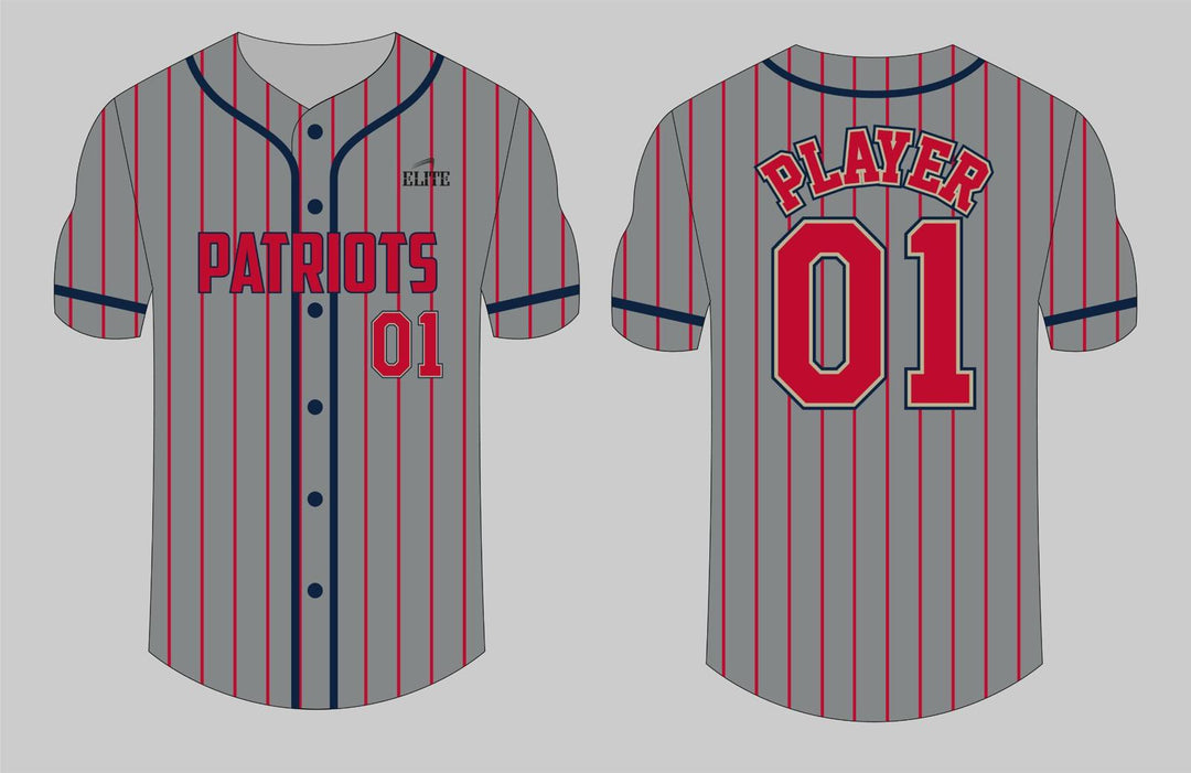 Liberty Patriots Baseball Jersey - Grey & Red
