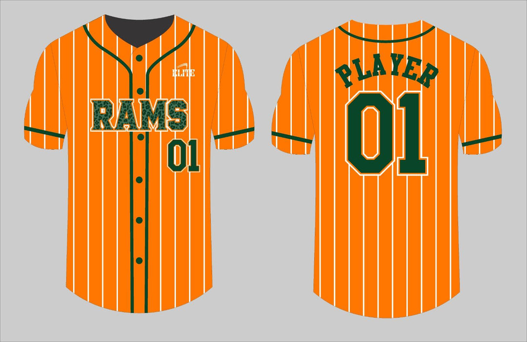 Carver Rams Baseball Jersey - Orange
