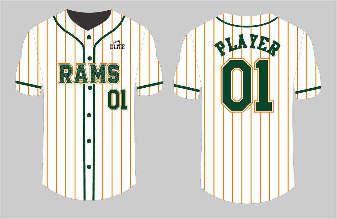 Carver Rams Baseball Jersey - White