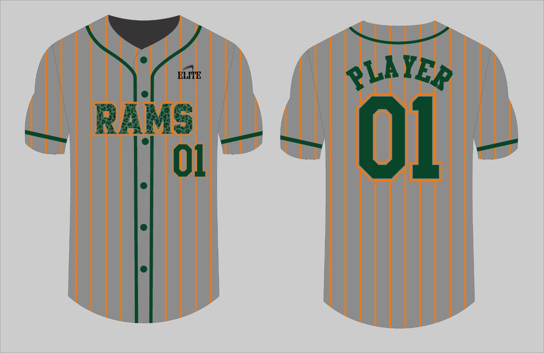 Carver Rams Baseball Jersey - Grey